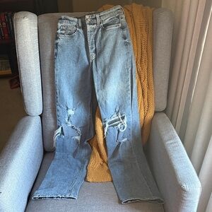 wild fable Light Blue Distressed Straight Leg Jeans
